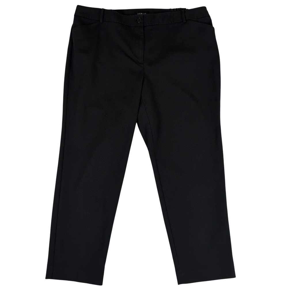 Talbots Hampshire Ankle Pants Women 20W Black Elastic Back Straight Leg Workwear